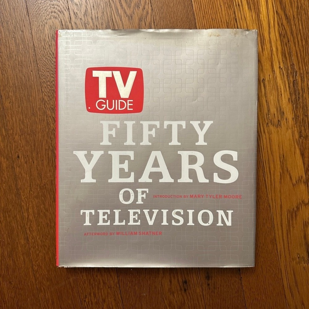 TV Guide Fifty Years of Television History Coffee Table Silver Hardcover Book